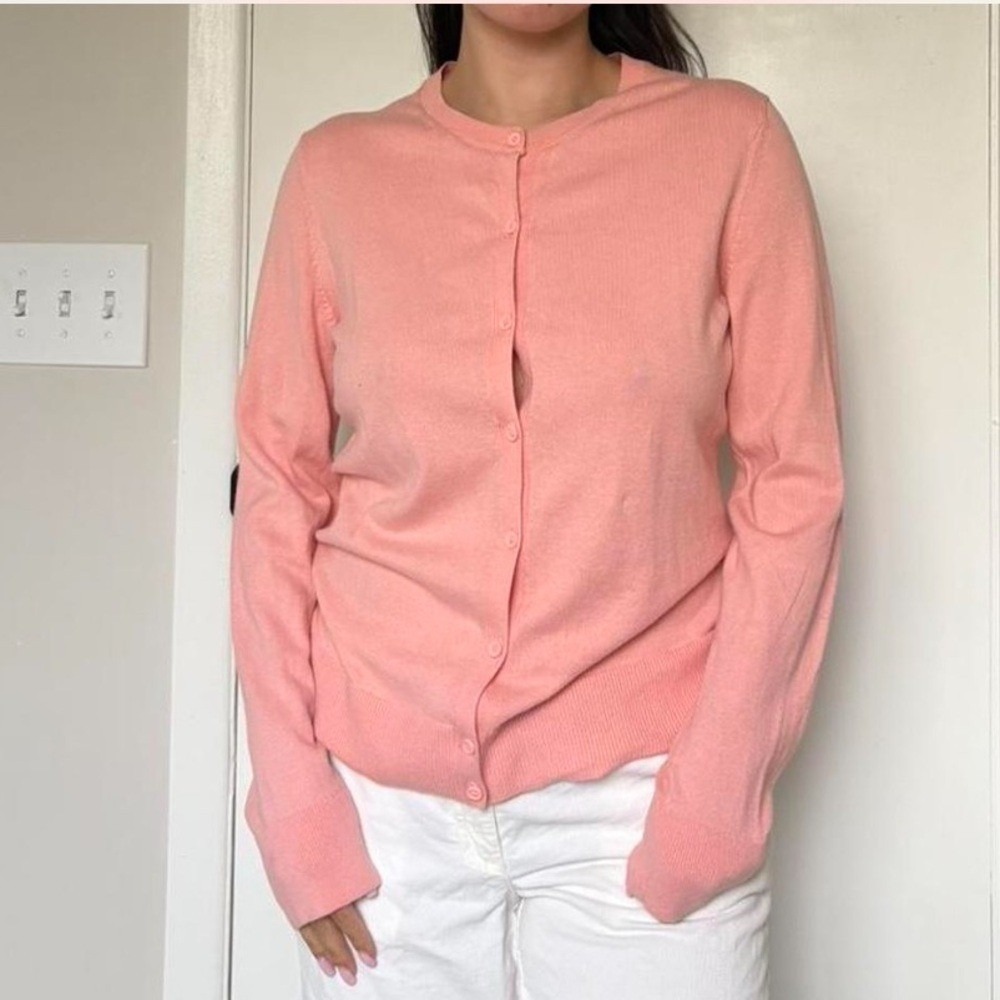GAP Women's Pink 100% Cotton Button-UpCardigan -‎ Size L